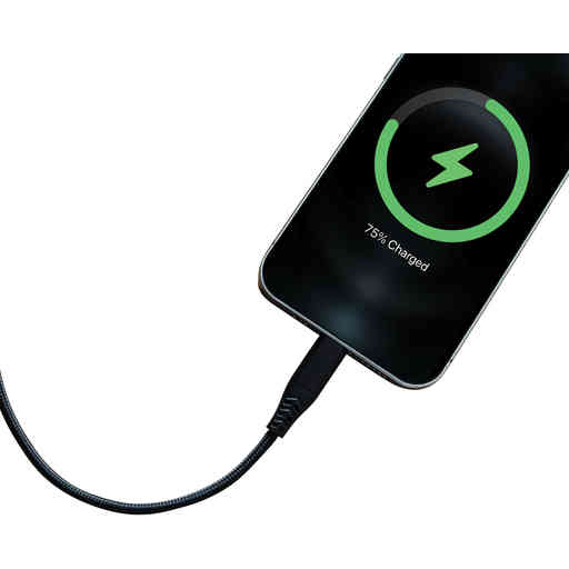 Mobiparts Car Charger Dual USB-C/USB-A with Lightning Cable Black