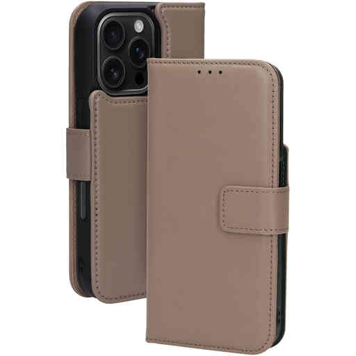 Mobiparts Leather 2 in 1 Wallet Case Apple iPhone 16 Pro Taupe