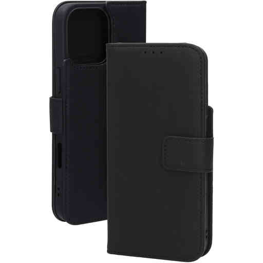 Mobiparts Leather Wallet Case Apple iPhone 16 Pro Max Black (MagSafe Compatible)