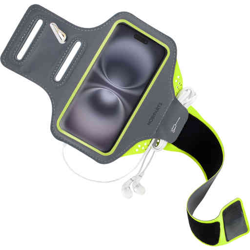 Mobiparts Comfort Fit Sport Armband Apple iPhone 16 Neon Green