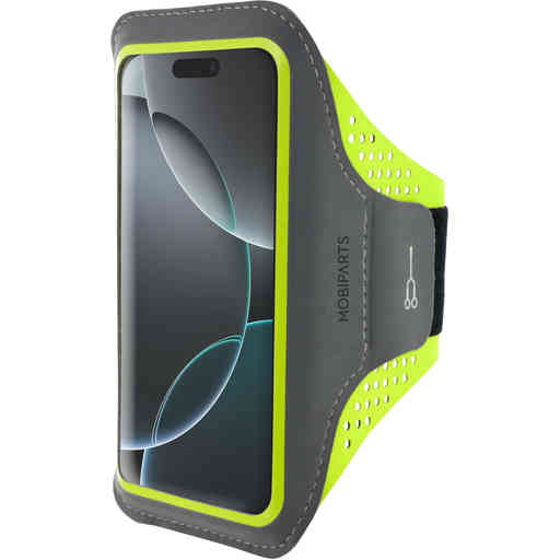 Mobiparts Comfort Fit Sport Armband Apple iPhone 16 Pro Neon Green