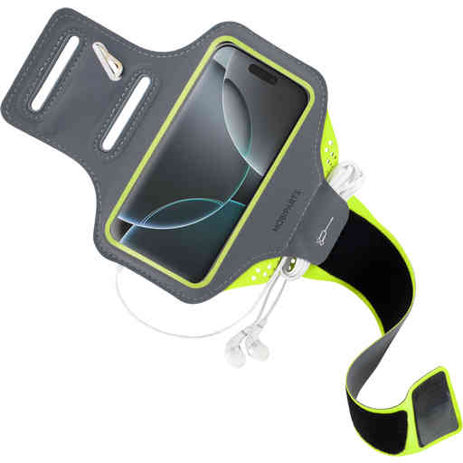 Mobiparts Comfort Fit Sport Armband Apple iPhone 16 Pro Neon Green