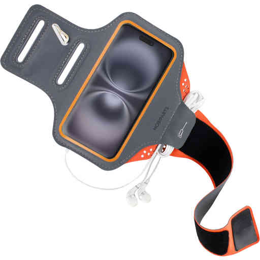 Mobiparts Comfort Fit Sport Armband Apple iPhone 16 Neon Orange