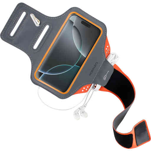 Mobiparts Comfort Fit Sport Armband Apple iPhone 16 Pro Neon Orange