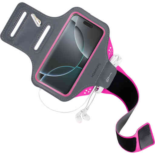 Mobiparts Comfort Fit Sport Armband Apple iPhone 16 Pro Neon Pink