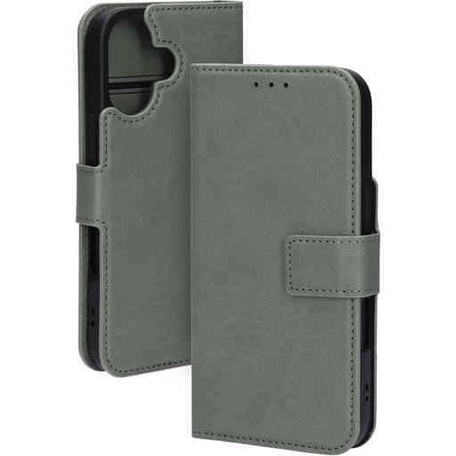 Mobiparts Classic Wallet Case Apple iPhone 16 Stone Green (MagSafe Compatible)