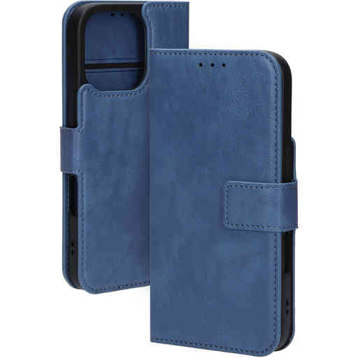 Mobiparts Classic Wallet Case Apple iPhone 16 Pro Steel Blue (MagSafe Compatible)