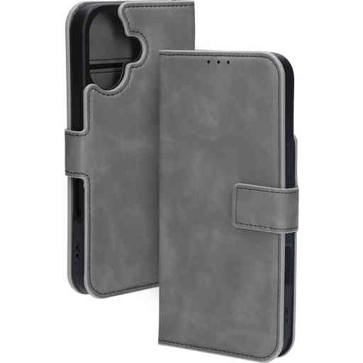 Mobiparts Classic Wallet Case Apple iPhone 16 Granite Grey (MagSafe Compatible)