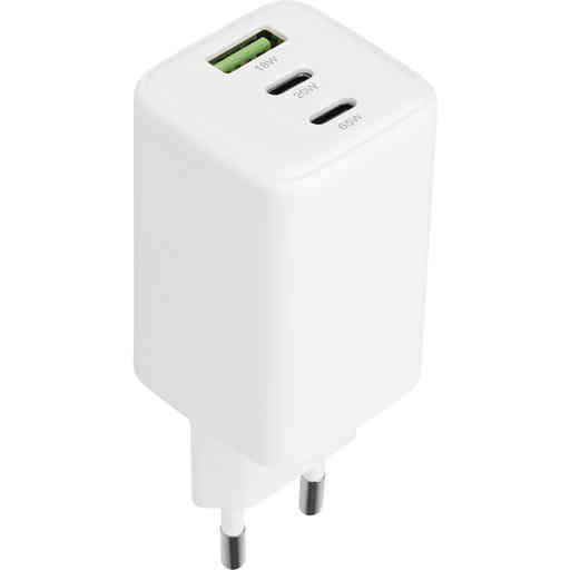 Mobiparts GaN Wall Charger USB-Cx2/USB-A PD 3.0/QC 65W White V2