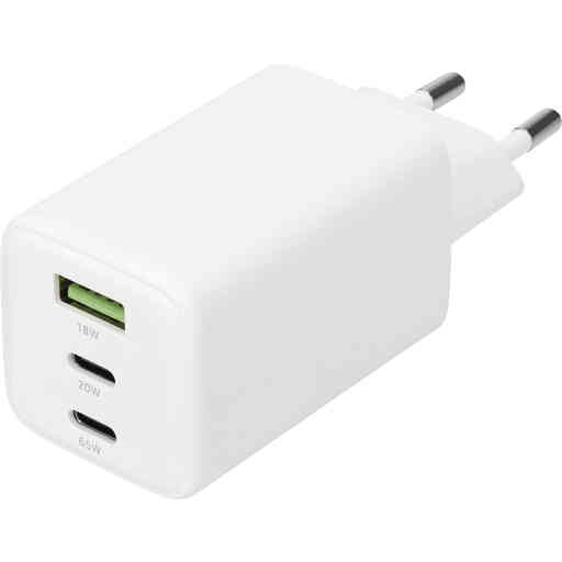 Mobiparts GaN Wall Charger USB-Cx2/USB-A PD 3.0/QC 65W White V2