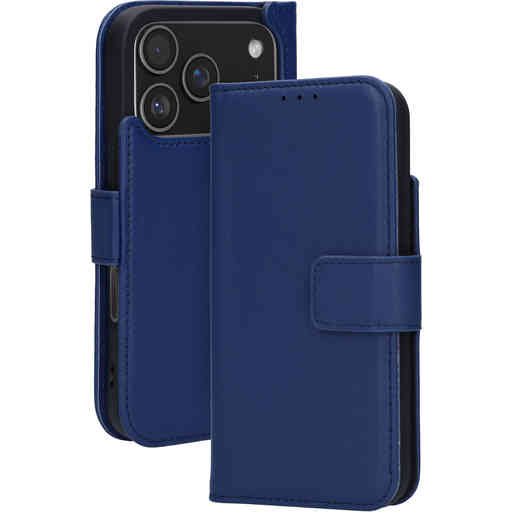 Mobiparts Leather Wallet Case Apple iPhone 17 Pro Blue (MagSafe Compatible)