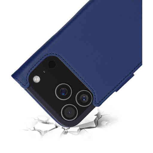 Mobiparts Leather Wallet Case Apple iPhone 17 Pro Blue (MagSafe Compatible)
