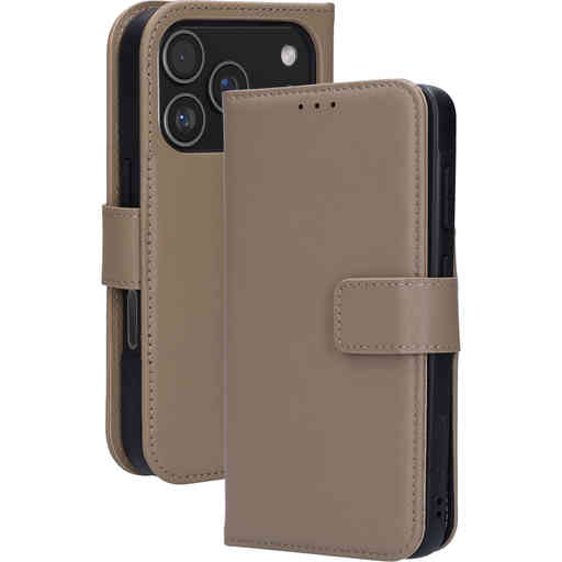Mobiparts Leather 2 in 1 Wallet Case Apple iPhone 17 Pro Taupe