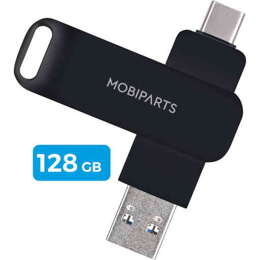 Mobiparts Memorystick Dual USB-C and USB-A 128GB Black