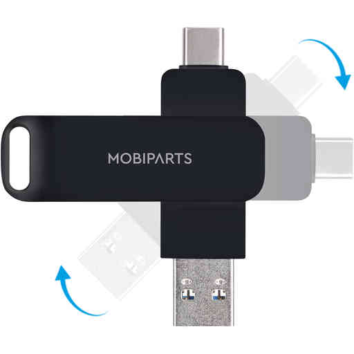Mobiparts Memorystick Dual USB-C and USB-A 128GB Black
