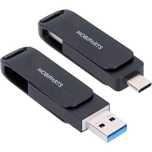 Mobiparts Memorystick Dual USB-C and USB-A 128GB Black