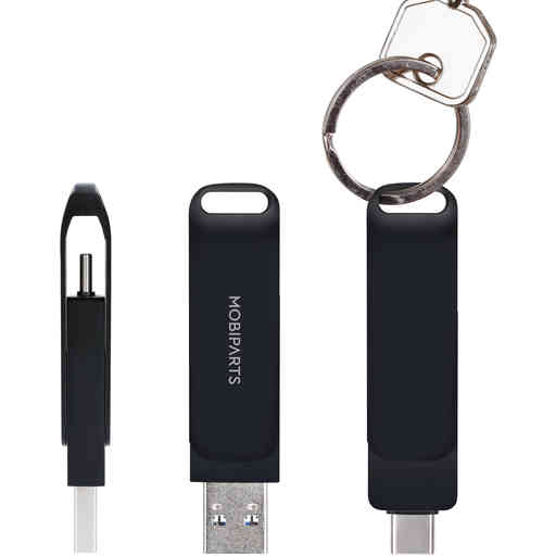 Mobiparts Memorystick Dual USB-C and USB-A 256GB Black