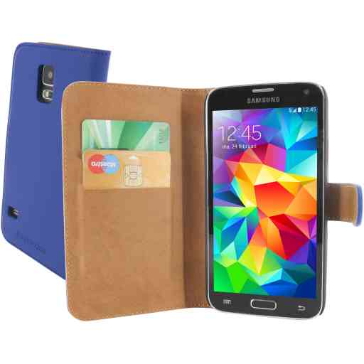 Mobiparts Premium Wallet Case Samsung Galaxy S5 / S5+ / S5 Neo Blue