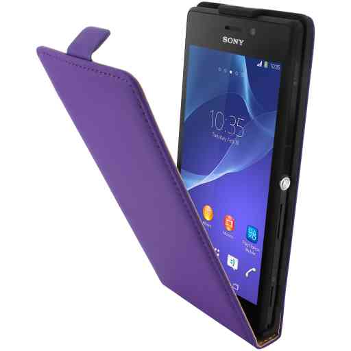 Mobiparts Premium Flip Case Sony Xperia M2 / M2 Aqua Purple