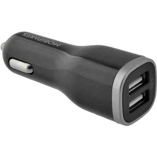 Mobiparts Car Charger Dual USB 24W/4.8A + USB-C Cable Black