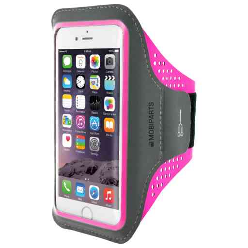 Mobiparts Comfort Fit Sport Armband Apple iPhone 6/6S/7/8/SE (2020/2022) Neon Pink