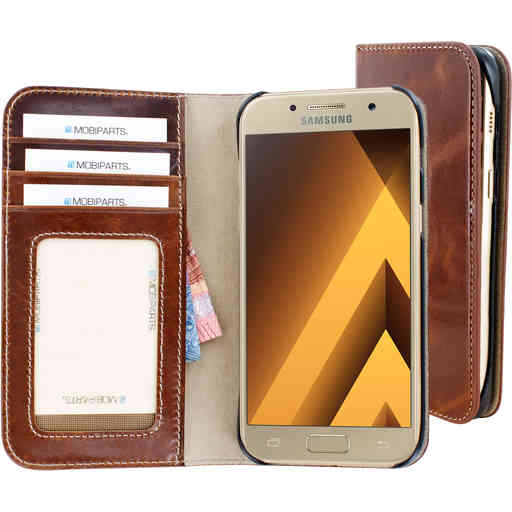 Mobiparts Excellent Wallet Case Samsung Galaxy A3 (2017) Oaked Cognac