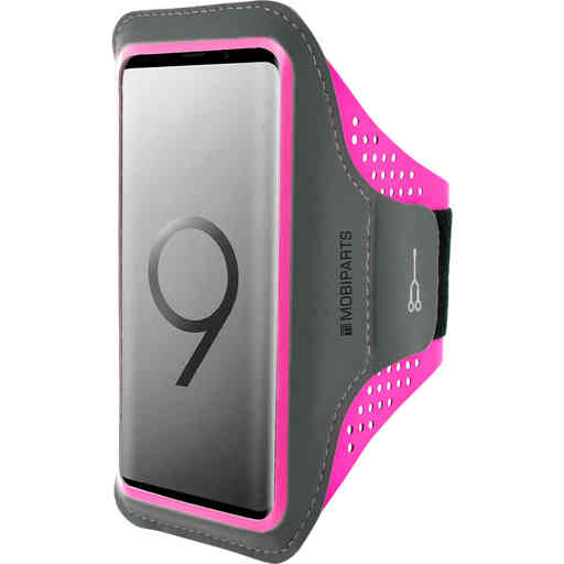 Mobiparts Comfort Fit Sport Armband Samsung Galaxy S9 Plus Neon Pink