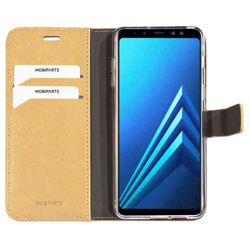Mobiparts Saffiano Wallet Case Samsung Galaxy A8 (2018) Gold