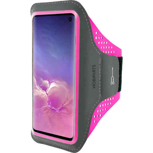 Mobiparts Comfort Fit Sport Armband Samsung Galaxy S10 Neon Pink