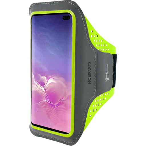 Mobiparts Comfort Fit Sport Armband Samsung Galaxy S10 Plus Neon Green