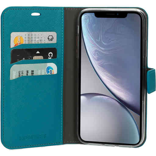 Mobiparts Saffiano Wallet Case Apple iPhone XR Turquoise