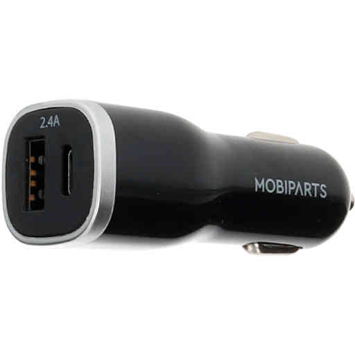 Mobiparts Car Charger Dual USB-A en USB-C 12W/2.4A Black
